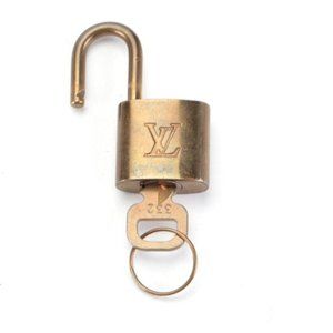 Louis Vuitton Brass Padlock and Key Set